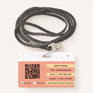 Custom identification badge with QR code and logo