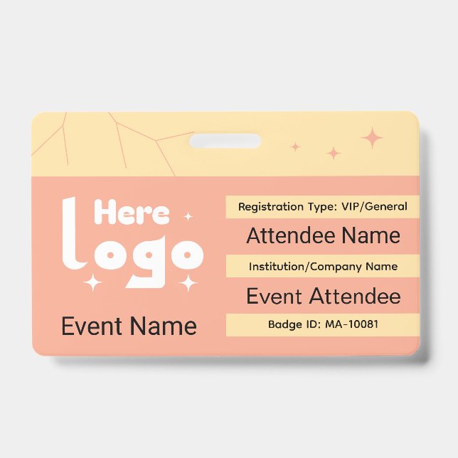 Custom identification badge with QR code and logo (Front)