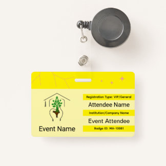 Custom identification badge with QR code and logo