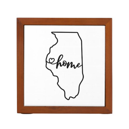 Custom Illinois State US Outline Home Art Desk Organizer