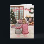 Custom Illustrated best Friend Christmas Card<br><div class="desc">A "Custom Illustrated Best Friend Christmas Card" is a unique and special way to celebrate your close friendship during the holiday season. By including a custom illustration that represents you and your best friend, this card becomes a personalized and heartfelt keepsake. It's a thoughtful gesture to convey your warm wishes...</div>