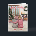 Custom Illustrated best Friend Christmas Card<br><div class="desc">A "Custom Illustrated Best Friend Christmas Card" is a unique and special way to celebrate your close friendship during the holiday season. By including a custom illustration that represents you and your best friend, this card becomes a personalized and heartfelt keepsake. It's a thoughtful gesture to convey your warm wishes...</div>
