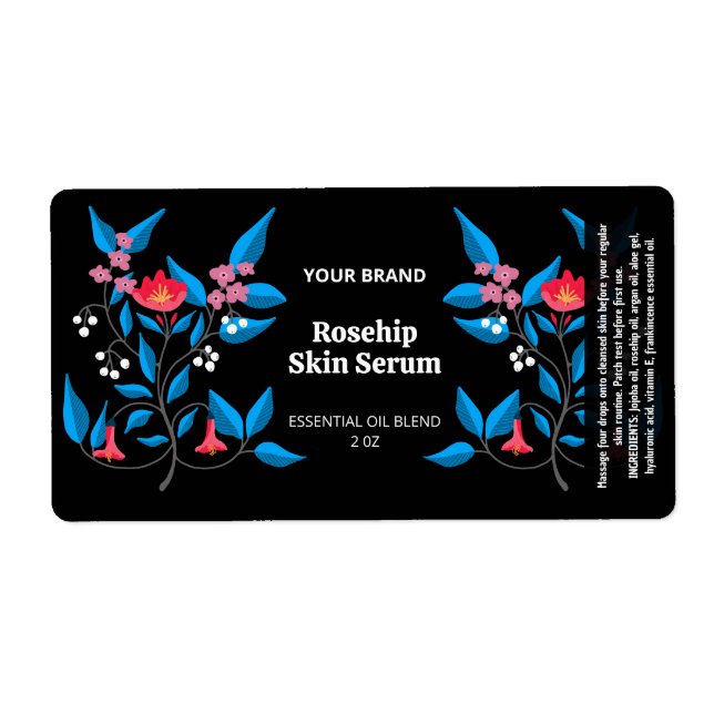 Custom Illustrated Black Product Labels (Front)