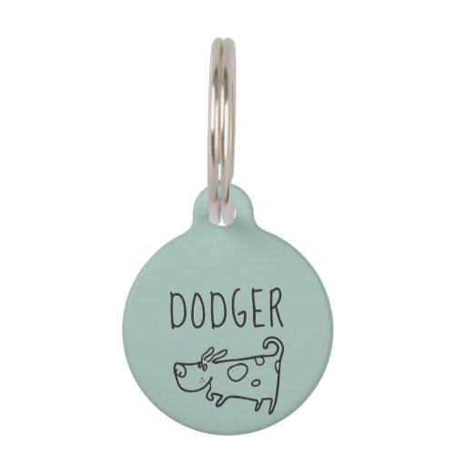 Custom Illustrated Dog Simple Pet ID Tag