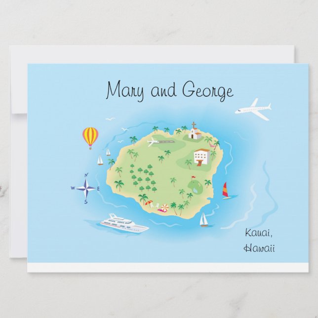 Custom Illustrated Wedding Map (ask first) 6.5x8.7 Invitation (Front)