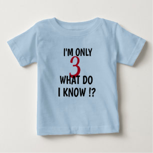 Custom I'm Only Three Personalize Age Funny Kids Baby T-Shirt