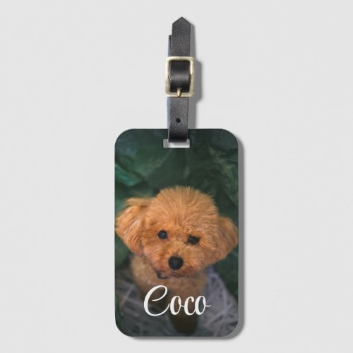 Custom Image And Name Cute Dog Luggage Tag Gift