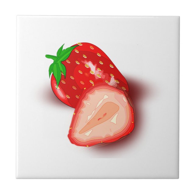 Custom Image Design Strawberry Fruit Template Ceramic Tile (Front)