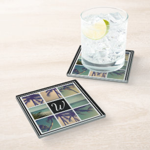 Custom image glass coaster photo collage gift idea