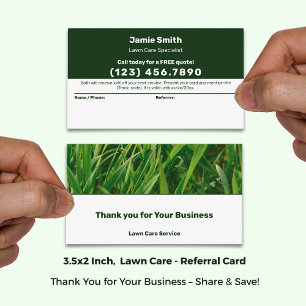 Custom Image Lawn Care Service Thank You  Referral Card