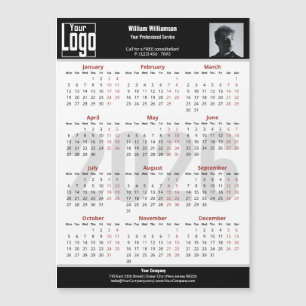 Custom Image Logo Black White 2026 Calendar Magnet