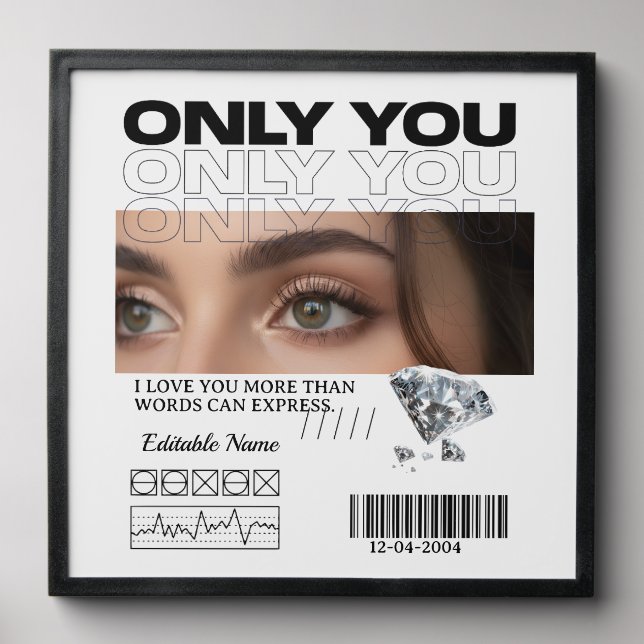 Custom Image, name & Text | Personalized Peel And Stick Photo Tile (Front Set)