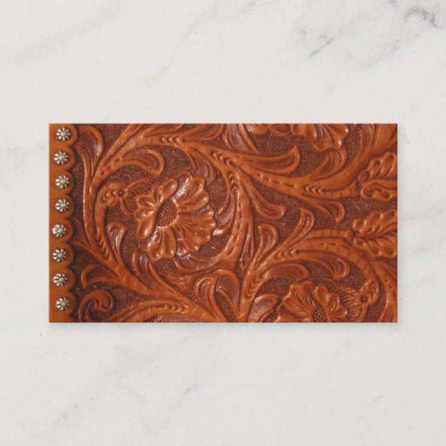 Custom image of leather business card (Front)