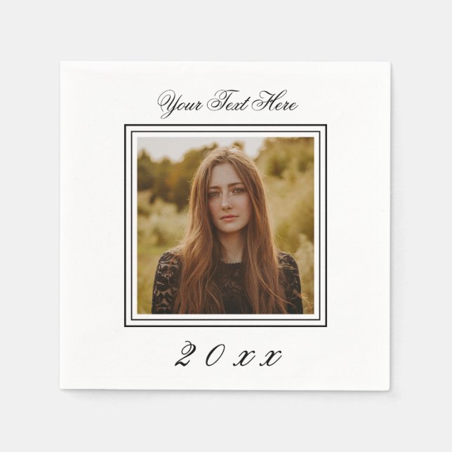 Custom Image Photo Birthday Napkins (Front)