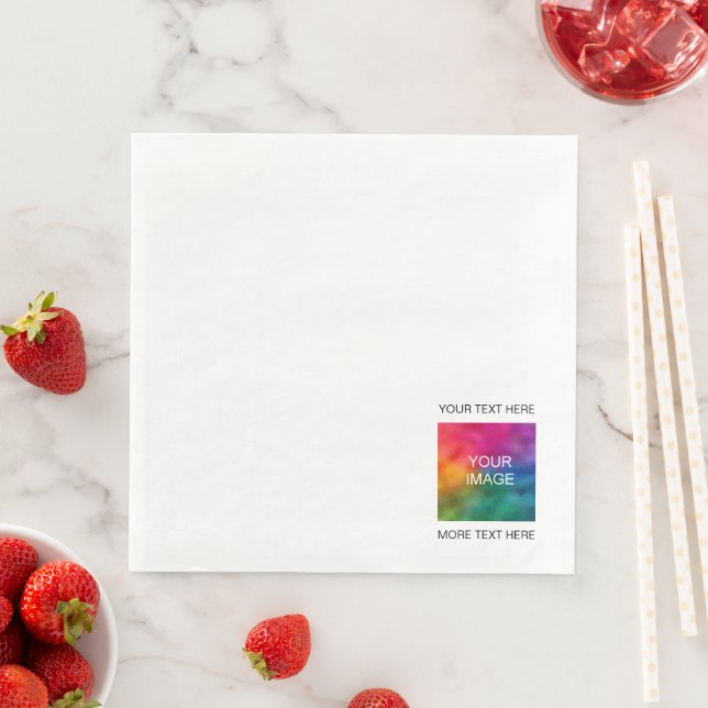 Custom Image Photo Or Logo Add Text Template Best Paper Dinner Napkins (Insitu)