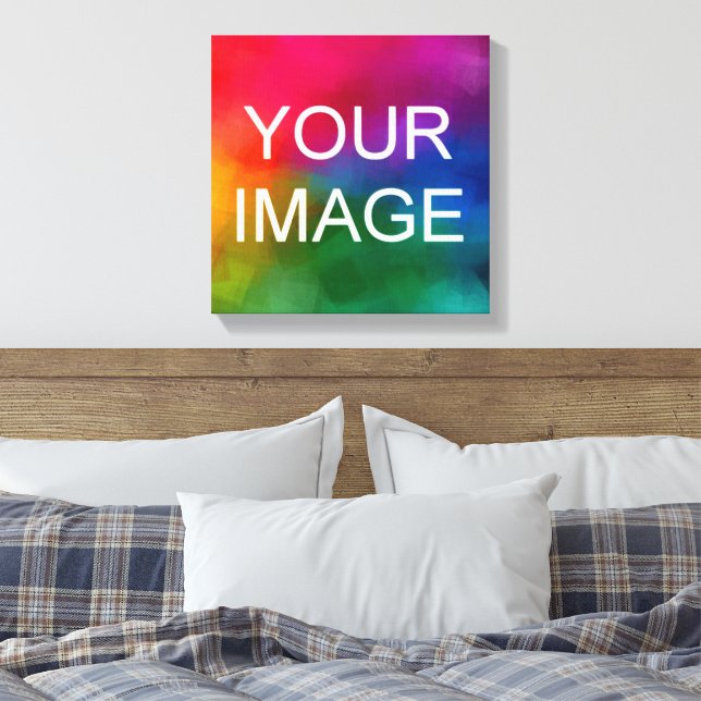 Custom Image Photo Picture Logo Budget Square Canvas Print (Insitu(Bedroom))