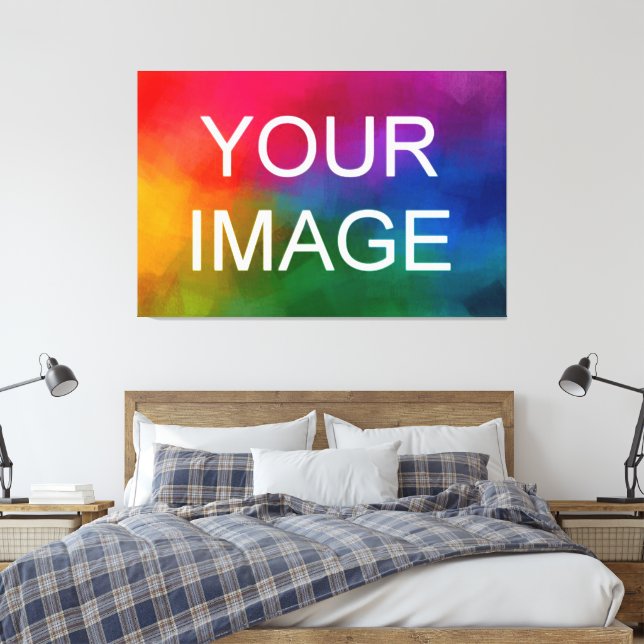 Custom Image Photo Picture Logo HQ Budget Large Canvas Print (Insitu(Bedroom))