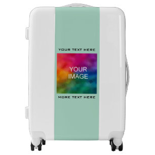 Custom Image Picture Photo Logo Teal Medium Luggage