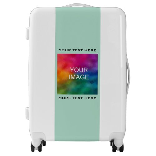 Custom Image Picture Photo Logo Teal Medium Luggage
