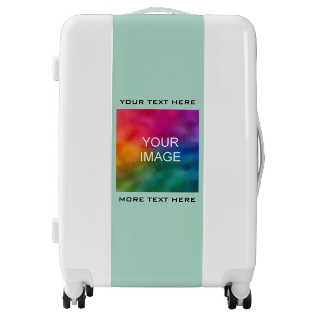 Custom Image Picture Photo Logo Teal Medium Luggage (Front)