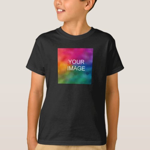 Custom Image Template Boys Double Sided Black T_Shirt