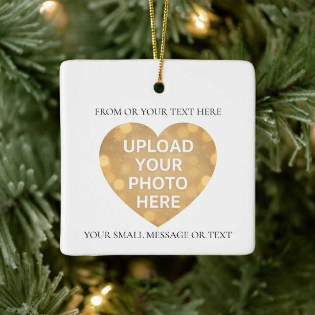 Custom Image Text Ceramic Ornament (Tree)