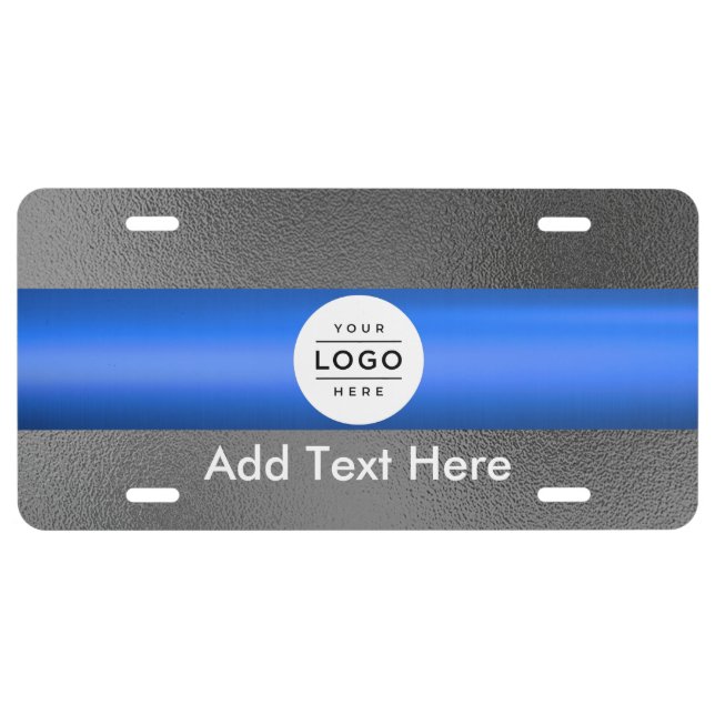 Custom Image Thin Blue Line gradient License Plate (Front)