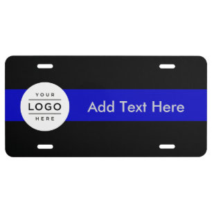Custom Image Thin Blue Line License Plate