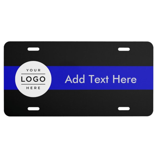 Custom Image Thin Blue Line License Plate (Front)