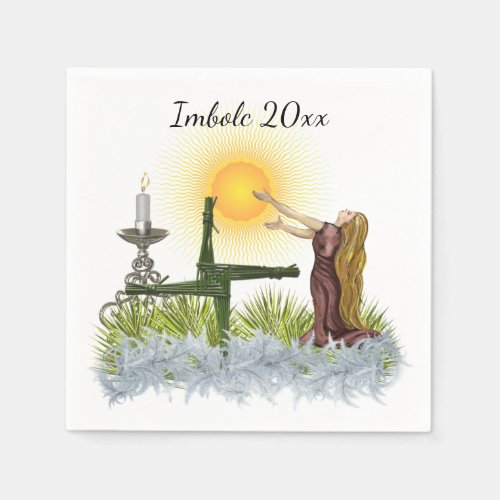 Custom Imbolc Date Pagan Sabbat Party Napkins