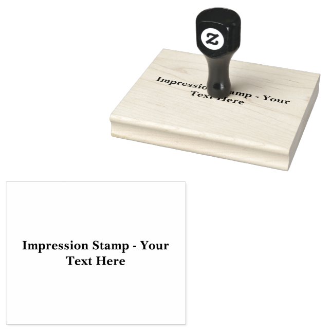 Custom Impression-Stamp Personalized text Black Rubber Stamp (Stamped)