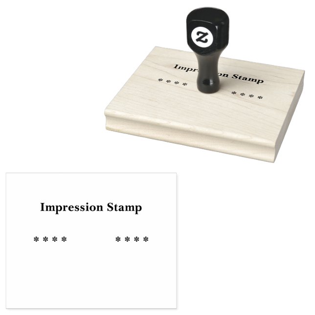 Custom Impression-Stamp Personalized text Black Rubber Stamp (Stamped)