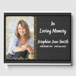 Custom In Loving Memory Funeral Photo Memorial Guest Book