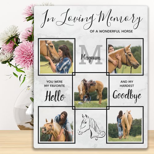 Custom In Loving Memory Pet Horse Memorial Photo  Plaque