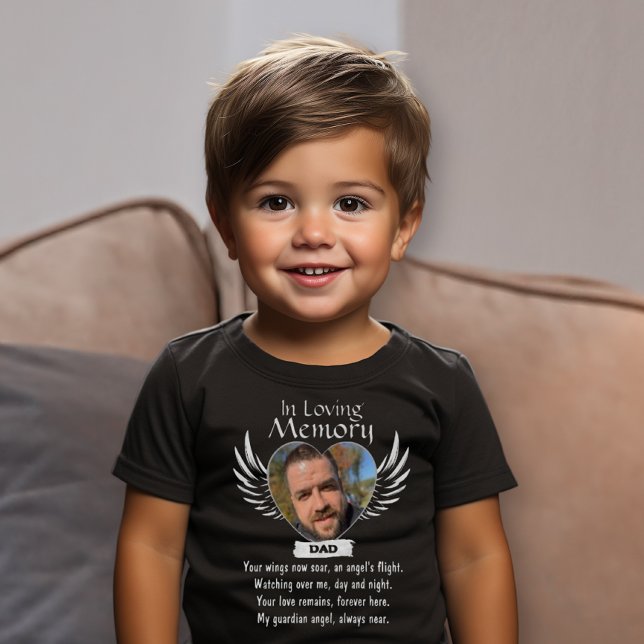 Custom In Loving Memory Photo Memorial Angel Poem Toddler T-shirt (Creator Uploaded)
