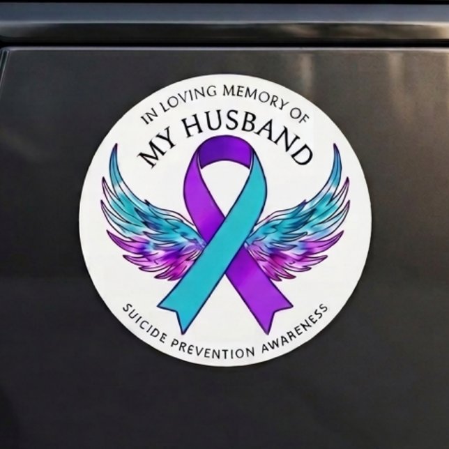 Custom In Loving Memory Suicide Awareness Angel  Car Magnet (In Loving Memory Suicide Awareness Ribbon Magnet Bumper Sticker)