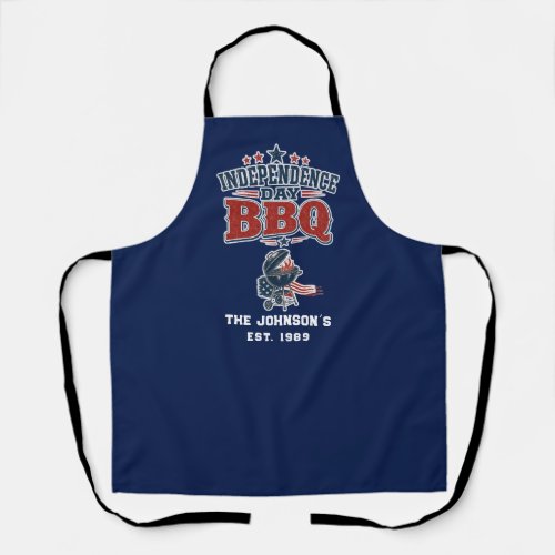 Custom Independence Day BBQ Beige Family Apron