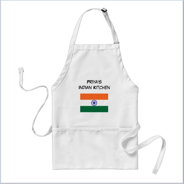 Custom Indian Flag Orange White and Green Adult Apron (Creator Uploaded)