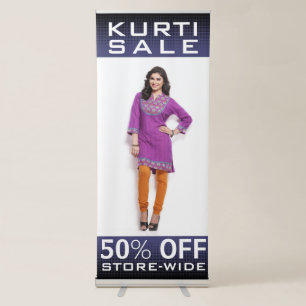 Custom Indian Women Fashion Kurti Sale Retractable Banner