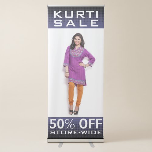 Custom Indian Women Fashion Kurti Sale Retractable Banner