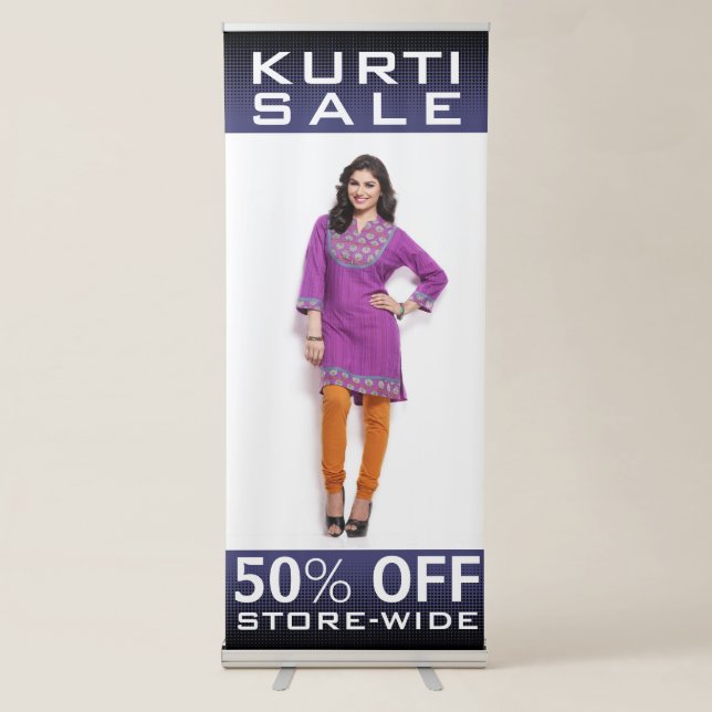 Custom Indian Women Fashion Kurti Sale Retractable Banner (Front)