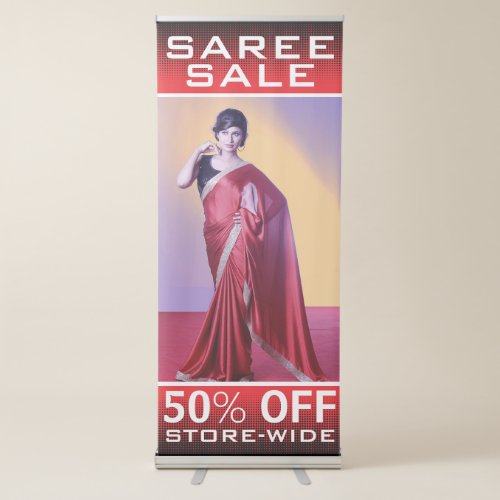 Custom Indian Women Fashion Saree Sale Retractable Banner