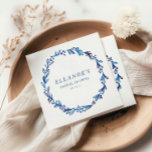 Custom Indigo Blue Ink Botanical Bridal Shower Napkins<br><div class="desc">Minimalist Indigo Blue Ink Botanical Bridal Shower Custom Napkins</div>