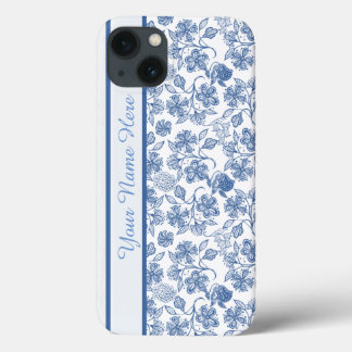 Custom Indigo Floral Faux Lace iPad Case