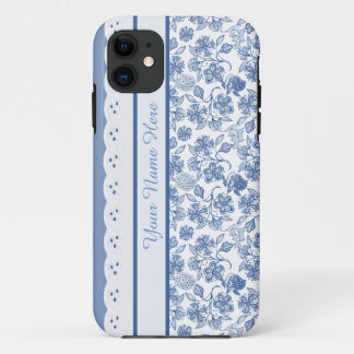 Custom Indigo Floral Faux Lace iPhone 5/5s Case