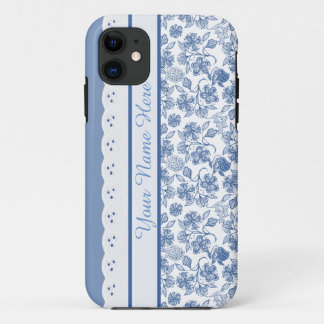 Custom Indigo Floral Faux Lace iPhone 5/5s Case