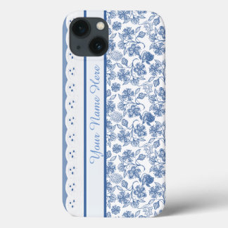Custom Indigo Floral Faux Lace iPhone 6 Case