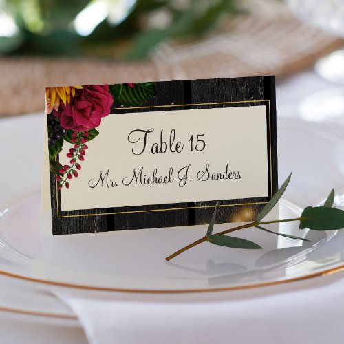 Custom individual guest name wedding place card 
