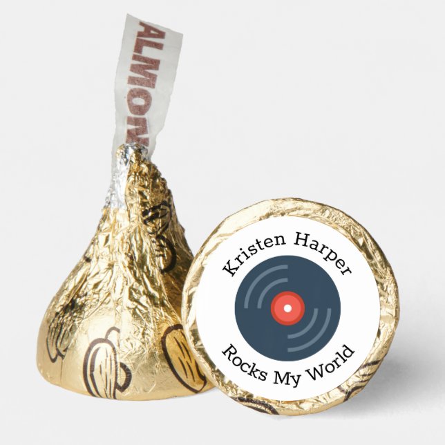 Custom Individual Rocks My World Personalized  Hershey®'s Kisses® (Front)