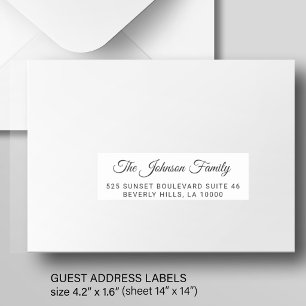 Custom individual wedding guest address labels